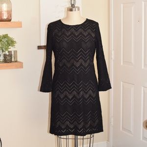 Studio M Black Stretch Lace Cocktail Dress